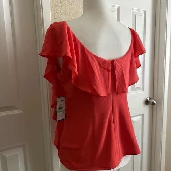 Jessica Howard Coral Flutter Sleeves Blouse Size: 8P - Picture 5 of 7